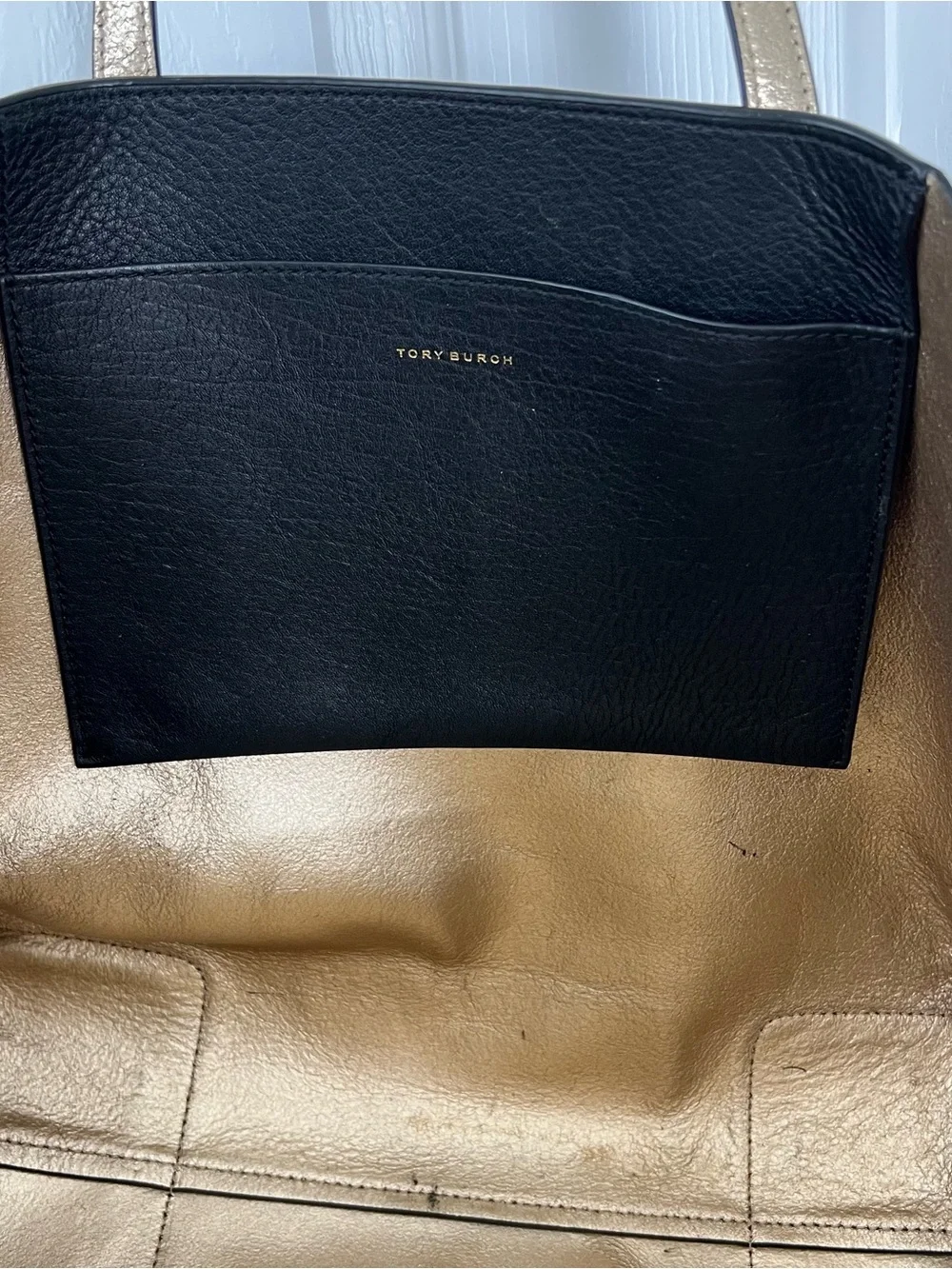 Tory Burch Black Pebbled Leather Tote